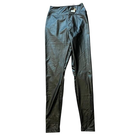 Offline by Aerie Real Luxe Faux Leather Leggings Size M Black 0708-5860 HR - Picture 3 of 5